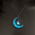 Lunar Glow Pendant Necklace - Silver-Plated Moon Shape - EclipticJew